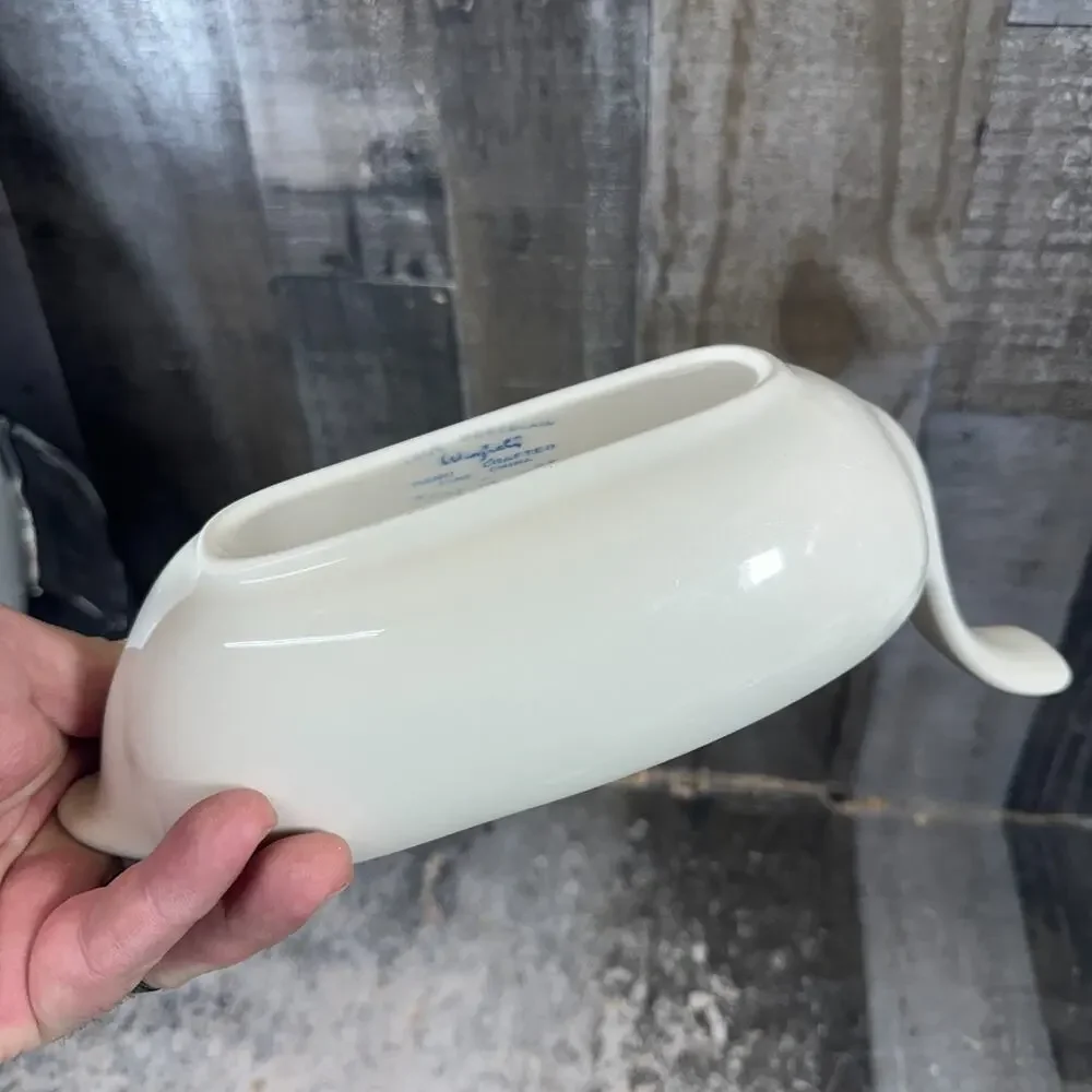 Winfield China‎ Bamboo (Round) Gravy Boat Vintage Handcrafted Green MCM